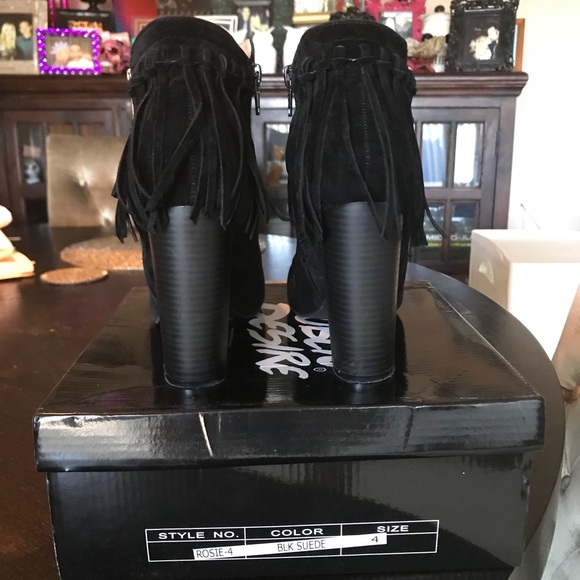 Public Desire Lidida Fringe Heeled Boots - Picture 4 of 8